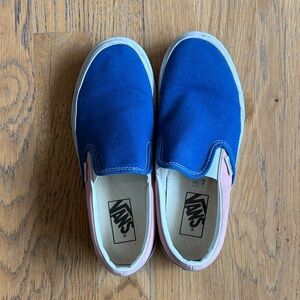 Vans Classic Blue and Pink Slip-Ons